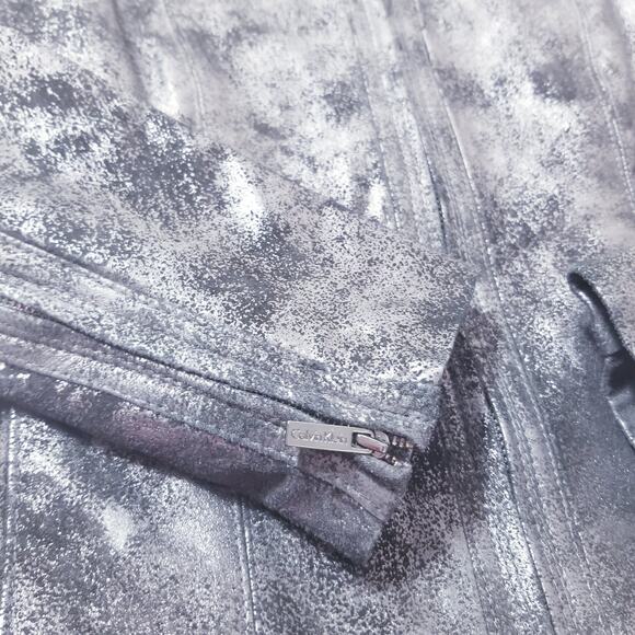 Calvin Klein Leather Moto Jacket - Picture 11 of 12